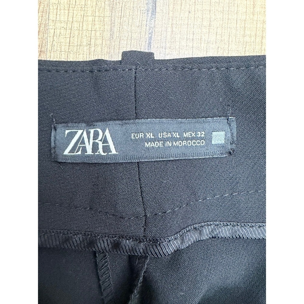 ZARA‎ Black Tailored Dress Pants Stretch Straight Leg XL - Picture 5 of 11